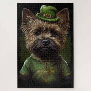 Cairn Terrier Hund in St. Patrick's Day Dress Puzzle