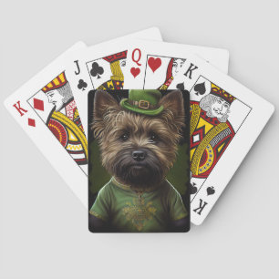 Cairn Terrier Hund in St. Patrick's Day Dress Spielkarten