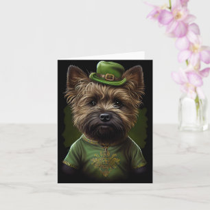 Cairn Terrier Hund in St. Patrick's Day Kostüm Karte