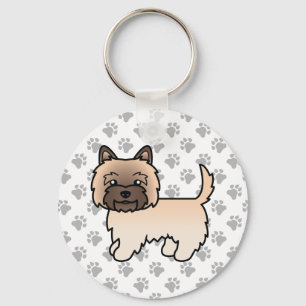 Cairn Terrier Hund Süße Illustration & Pfoten Schlüsselanhänger