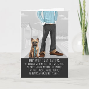 Cairn Terrier Hund und Papa Lustiger Vatertag Feiertagskarte