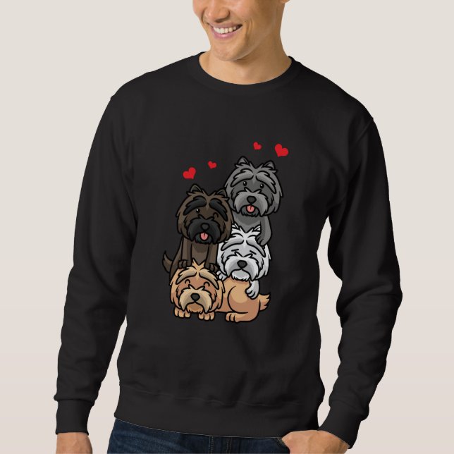 Cairn Terrier Hunde mit Herz Sweatshirt (Vorderseite)