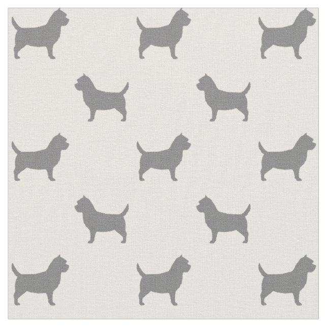 Cairn Terrier Hunde Silhouetten Gemustert Stoff (Nahaufnahme)