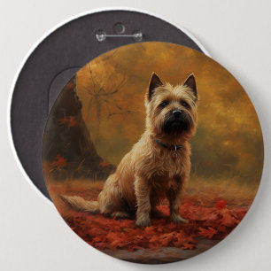 Cairn Terrier im Herbst Leaves Fall Inspiriert Button