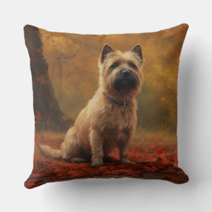 Cairn Terrier im Herbst Leaves Fall Inspiriert Kissen