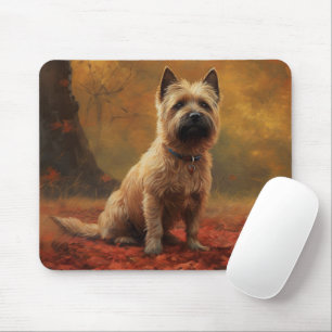 Cairn Terrier im Herbst Leaves Fall Inspiriert Mousepad