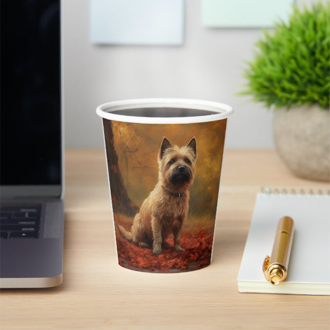 Cairn Terrier im Herbst Leaves Fall Inspiriert Pappbecher (InSitu)