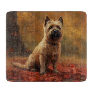 Cairn Terrier im Herbst Leaves Fall Inspiriert Schneidebrett
