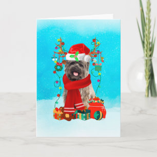 Cairn Terrier im Schnee mit Weihnachtsgeschenken Karte