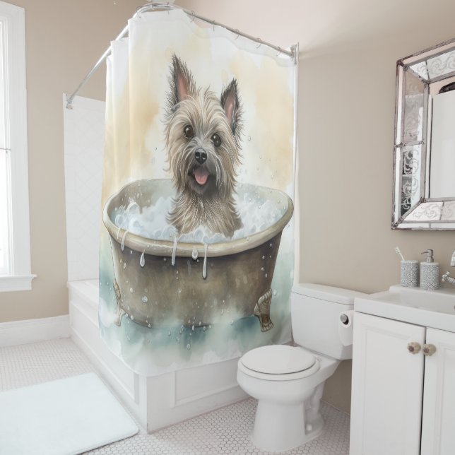 Cairn Terrier in Bathtub Duschvorhang (Beispiel)