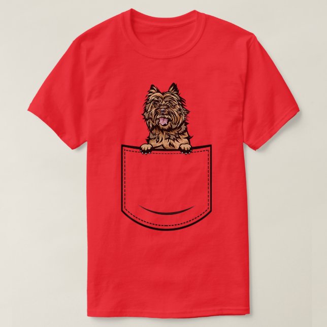 Cairn Terrier in Pocket Funny Dog Lover Eigentümer T-Shirt (Design vorne)