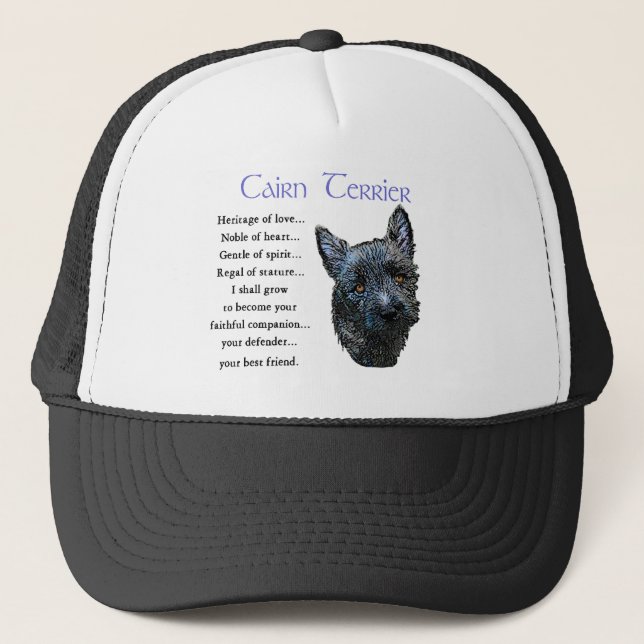 Cairn Terrier Kunstgeschenke Truckerkappe (Vorderseite)