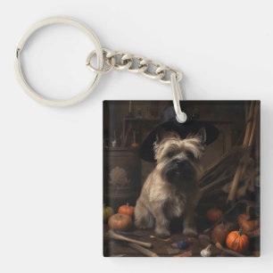 Cairn Terrier Kürbisse Halloween Gruselig Schlüsselanhänger