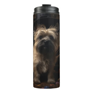 Cairn Terrier Kürbisse Halloween Gruselig Thermosbecher
