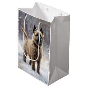 Cairn Terrier Lass es schneien Weihnachten Mittlere Geschenktüte