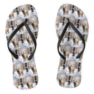 Cairn Terrier lässt es Weihnachten schnee Flip Flops