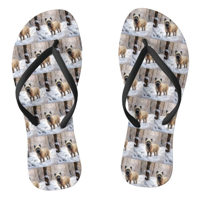 Cairn Terrier lässt es Weihnachten schnee Flip Flops (Fußbett)