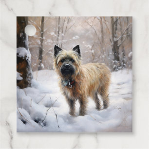 Cairn Terrier lässt es Weihnachten schnee Geschenkanhänger