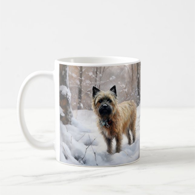 Cairn Terrier lässt es Weihnachten schnee Kaffeetasse (Links)