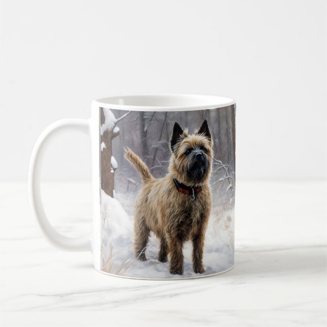 Cairn Terrier lässt es Weihnachten schnee Kaffeetasse (Links)