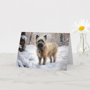 Cairn Terrier lässt es Weihnachten schnee Karte