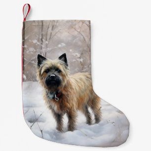 Cairn Terrier lässt es Weihnachten schnee Kleiner Weihnachtsstrumpf