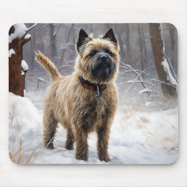 Cairn Terrier lässt es Weihnachten schnee Mousepad (Vorne)