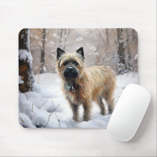 Cairn Terrier lässt es Weihnachten schnee Mousepad