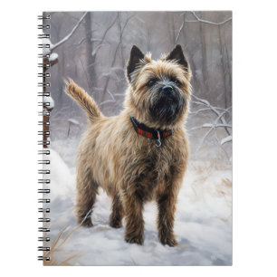Cairn Terrier lässt es Weihnachten schnee Notizblock