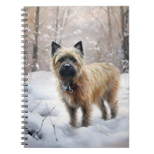 Cairn Terrier lässt es Weihnachten schnee Notizblock