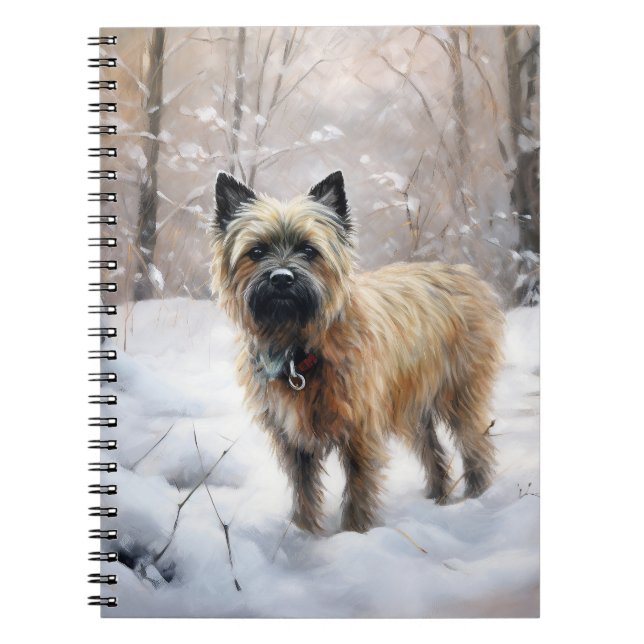 Cairn Terrier lässt es Weihnachten schnee Notizblock (Vorderseite)