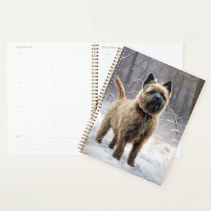 Cairn Terrier lässt es Weihnachten schnee Planer