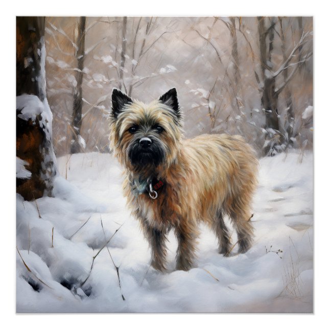 Cairn Terrier lässt es Weihnachten schnee Poster (Vorderseite)