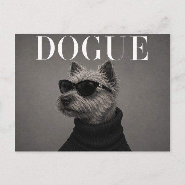Cairn Terrier Luxus-Mode-Editorial Postkarte (Vorderseite)