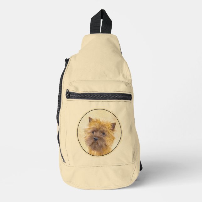 Cairn Terrier Malerei Niedlich Original Hunde Kuns Crossbody Bag (Vorderseite)