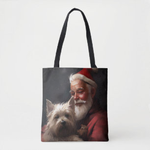 Cairn Terrier mit dem Weihnachtsmann