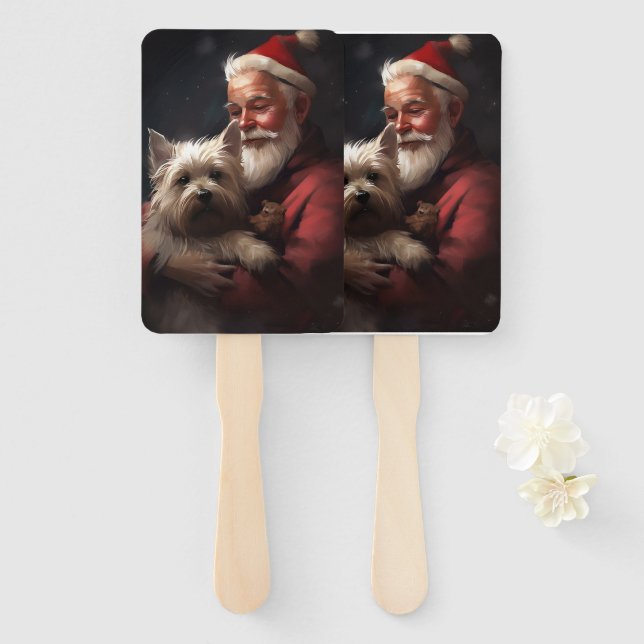 Cairn Terrier mit dem Weihnachtsmann Fächer (Vorne und Hinten)