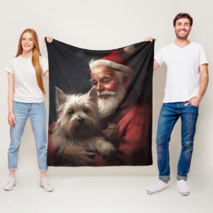 Cairn Terrier mit dem Weihnachtsmann Fleecedecke