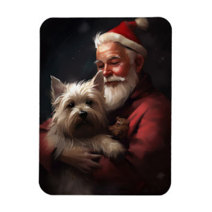 Cairn Terrier mit dem Weihnachtsmann Magnet