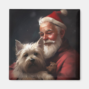 Cairn Terrier mit dem Weihnachtsmann Magnet