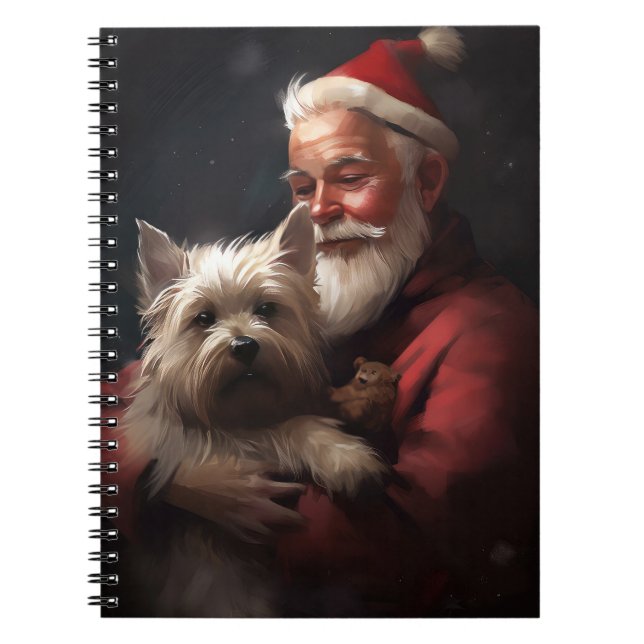 Cairn Terrier mit dem Weihnachtsmann Notizblock (Vorderseite)