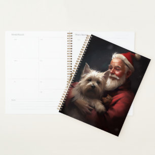 Cairn Terrier mit dem Weihnachtsmann Planer