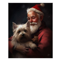 Cairn Terrier mit dem Weihnachtsmann