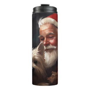 Cairn Terrier mit dem Weihnachtsmann Thermosbecher