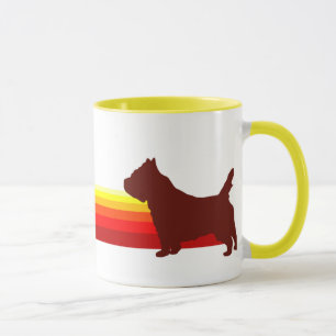 Cairn-Terrier mit der Streifen-Tasse Tasse