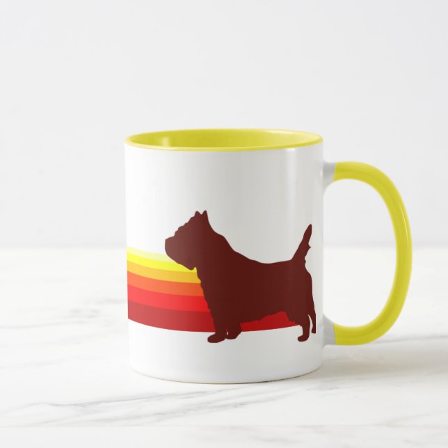 Cairn-Terrier mit der Streifen-Tasse Tasse (Rechts)