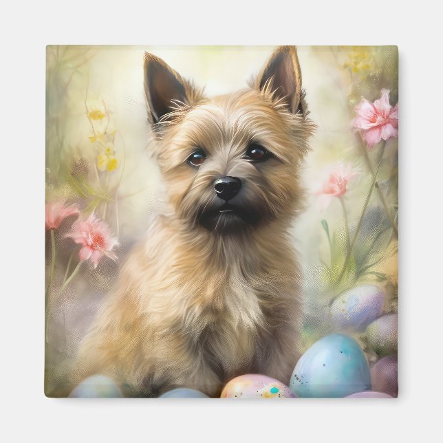 Cairn Terrier mit Ostereiern Urlaub Magnet (Vorne)