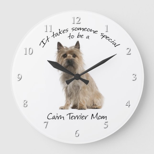 Cairn Terrier Mom Clock Große Wanduhr (Vorderseite)