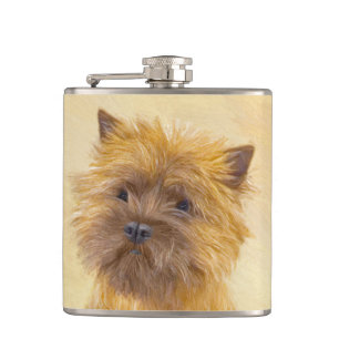 Cairn Terrier Painting - Niedliche Original Dog Ar Flachmann