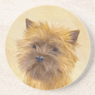Cairn Terrier Painting - Niedliche Original Dog Ar Getränkeuntersetzer